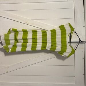 Green and White Striped Dress